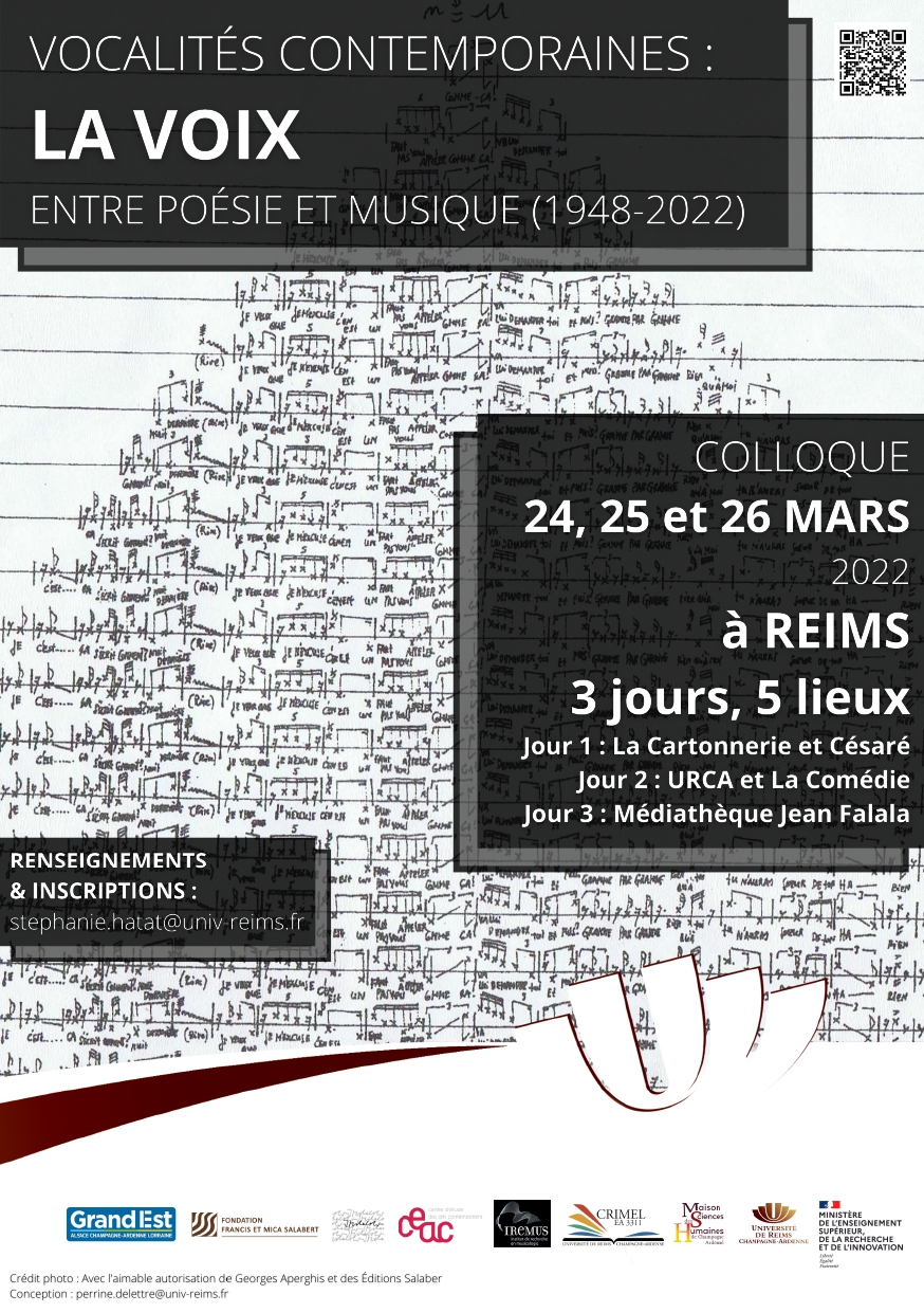 Colloque La Voix entre poésie et musique - Affiche
