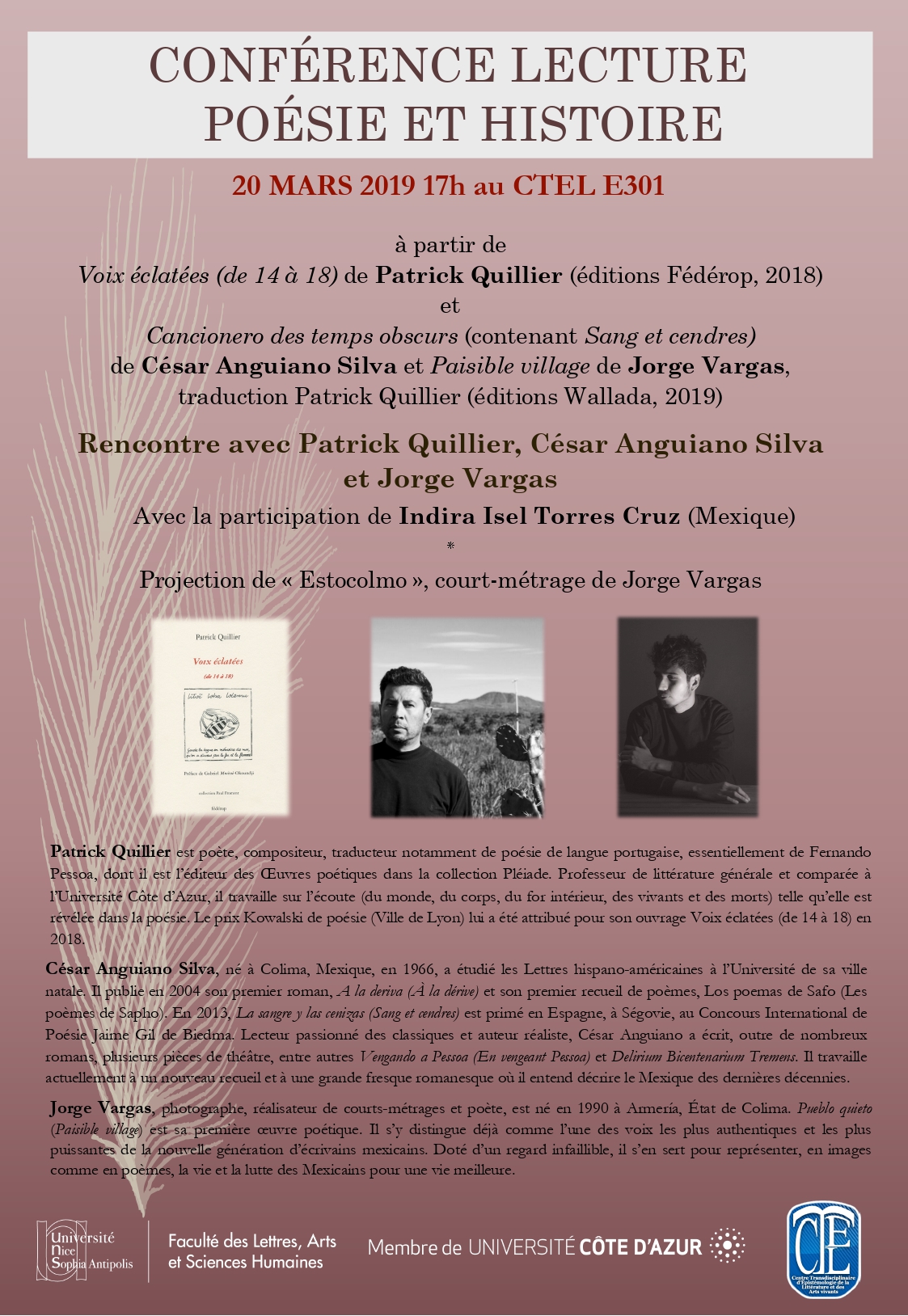 Conférence lecture poésie et histoire - Affiche