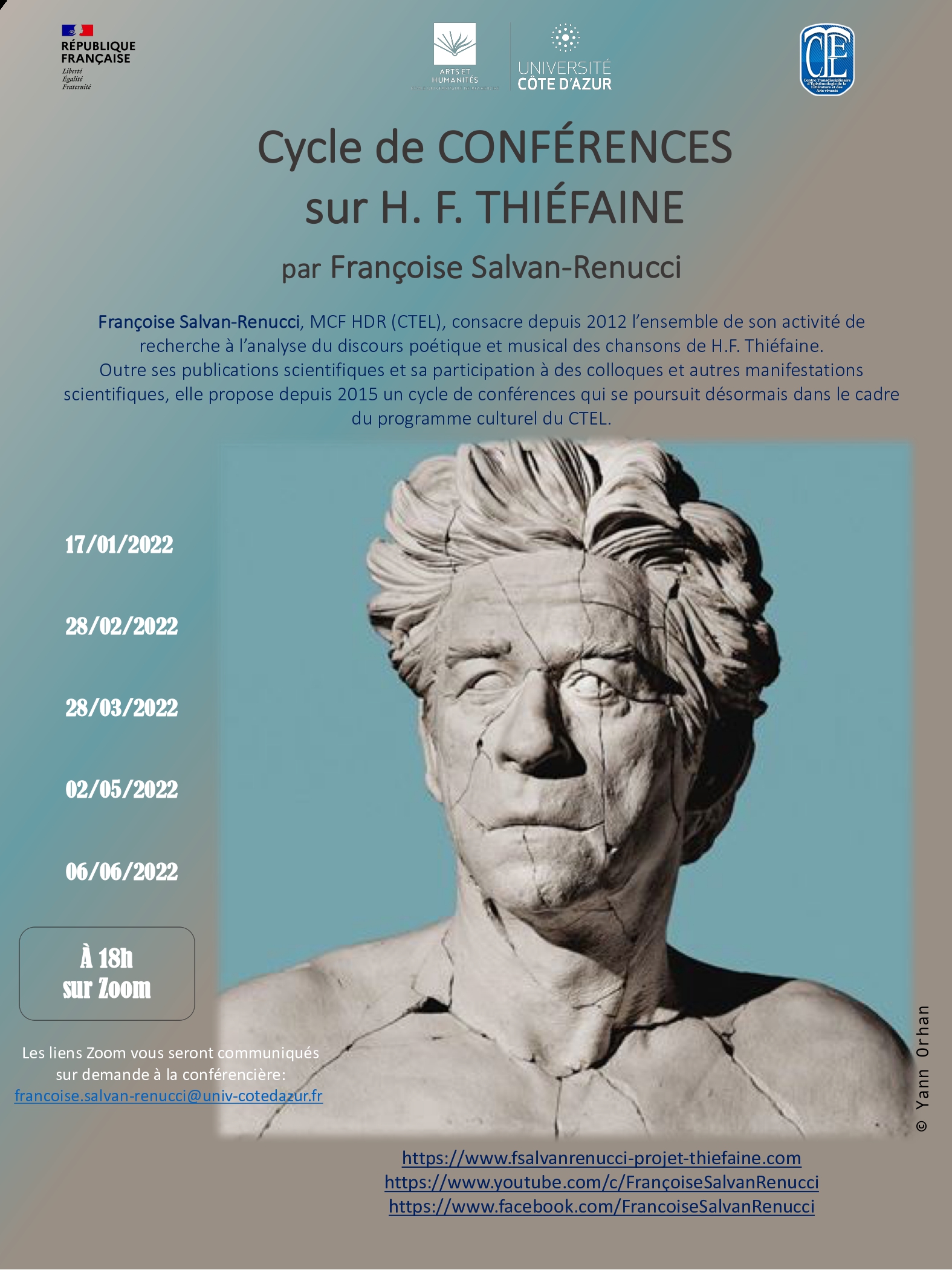 Cycle conférences Thiéfaine - Affiche